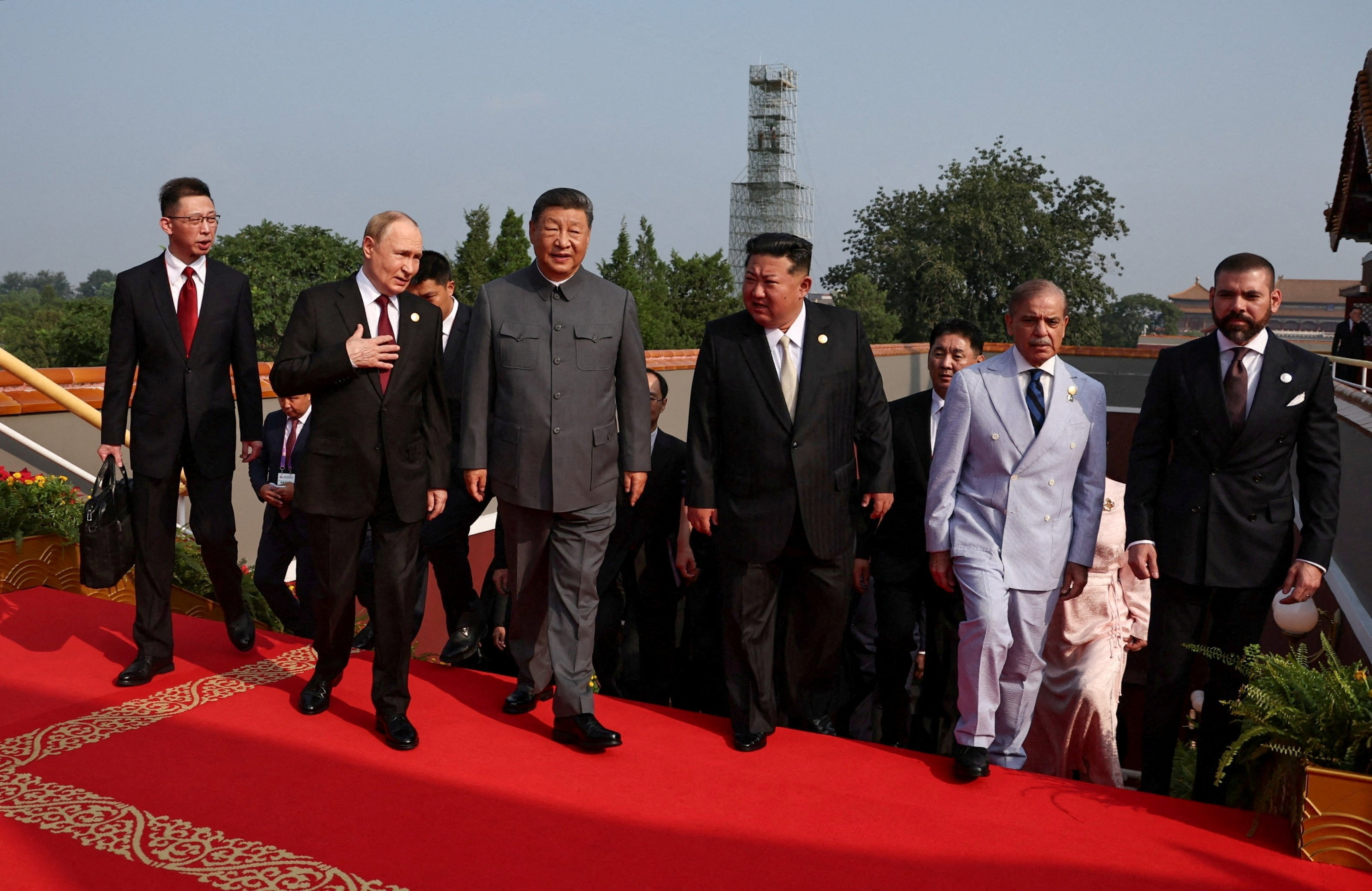 Xi Jinping, Vladimir Putin y Kim Jong Un