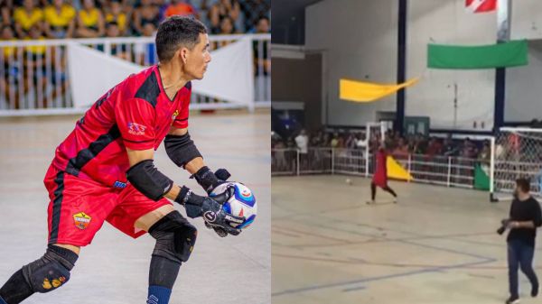 Antônio Édson dos Santos Sousa jugando futsal