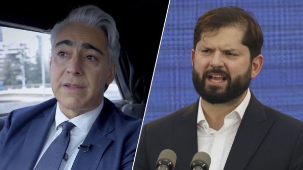 Car-Curo a La Moneda. Marco Enríquez-Ominami MEO y Gabriel Boric