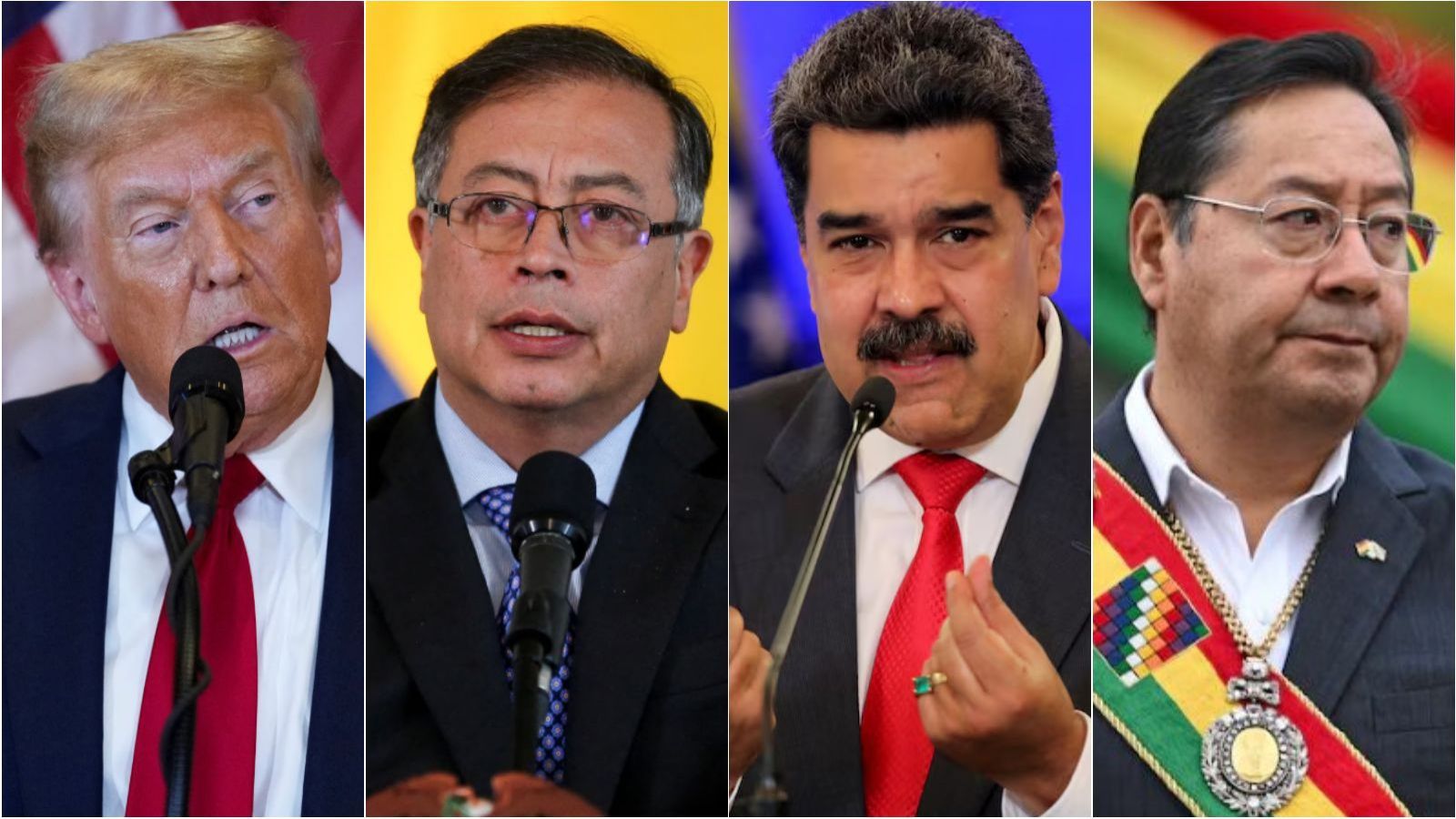 Donald Trump y los presidentes de Colombia, Venezuela y Bolivia