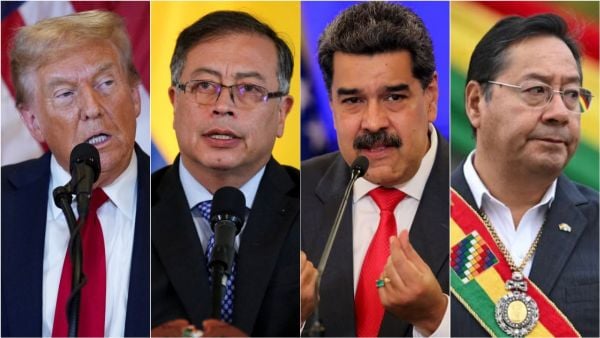Donald Trump y los presidentes de Colombia, Venezuela y Bolivia