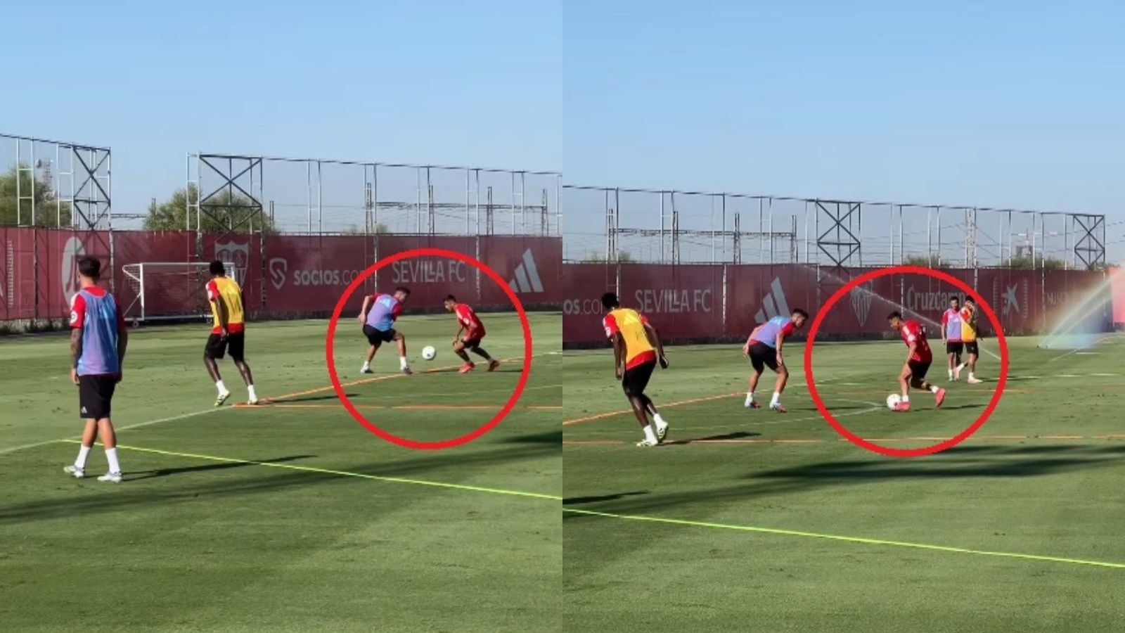 Alexis Sánchez convirtió un golazo en práctica del Sevilla