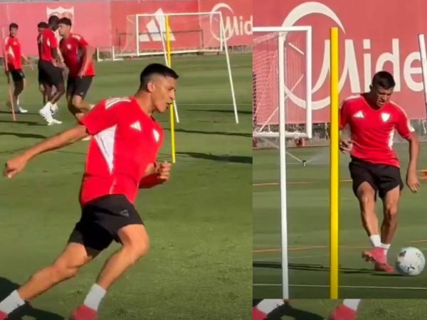Alexis Sánchez se lució en entrenamiento de Sevilla