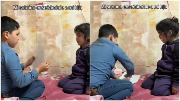 Niño viral le enseña lección a su sobrina