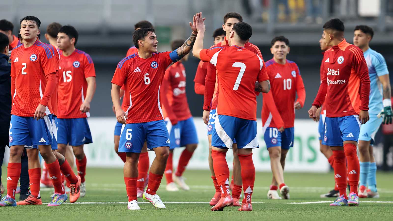 Selección Chilena Sub 20 disputando un amistoso previo al Mundial sub 20