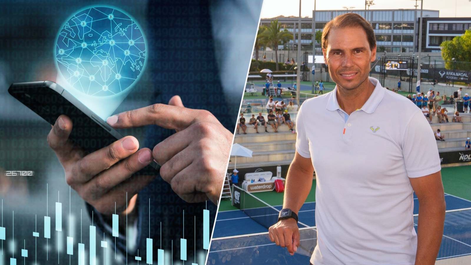 Representación de una inversión digital y Rafael Nadal