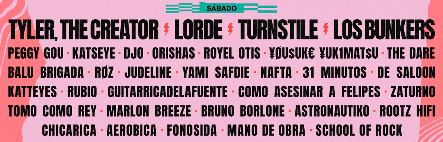 Line up lollapalooza 2026 sábado 14 de marzo