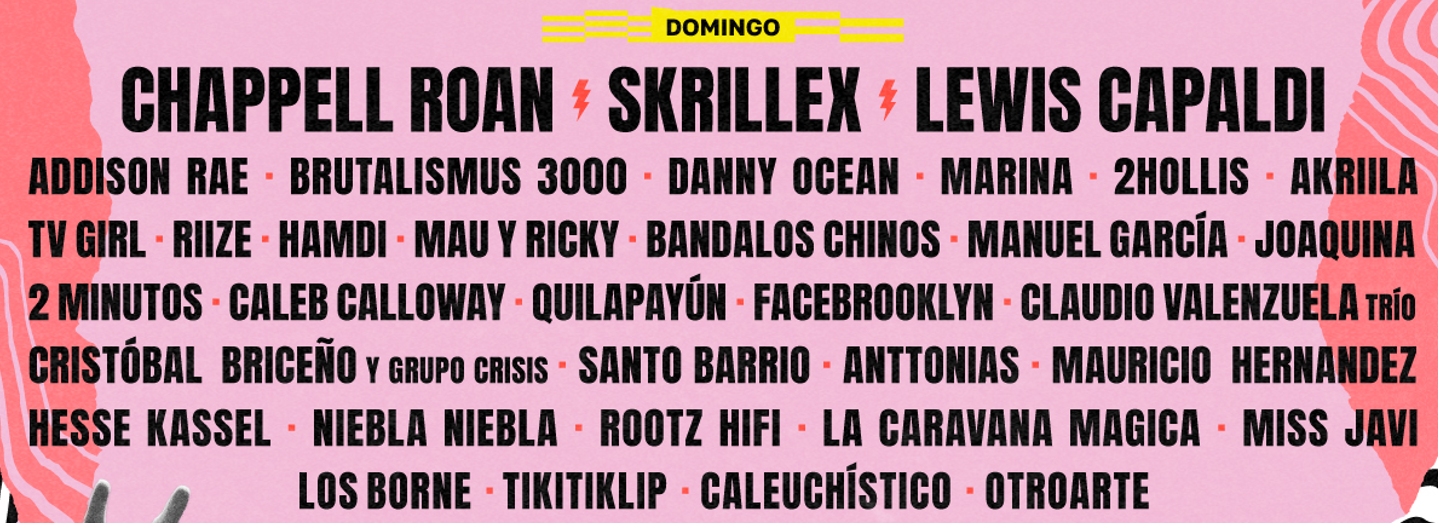 Line up lollapalooza domingo 15 de marzo 2026