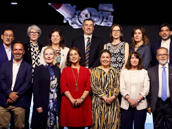 Ceremonia de lanzamiento del Mirador Copernicus en el Cerro San Cristóbal, Santiago, octubre 2025.
