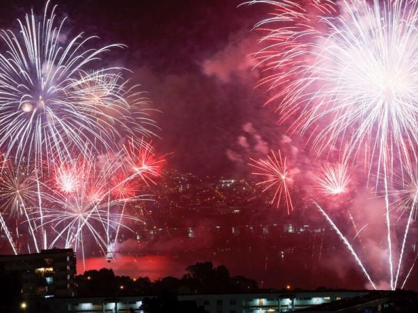 Fuegos artificiales en Valparaíso