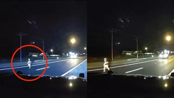 Niño corre en una autopista de Estados Unidos