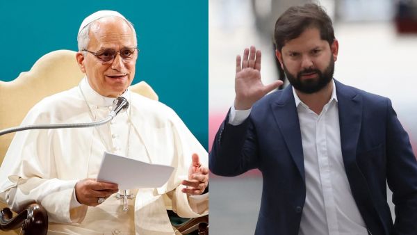 Papa León XIV y presidente Gabriel Boric