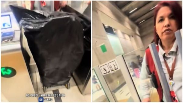 Extranjero increpa a trabajadora de Metro por no dejarlo entrar con supuesto carrito de feria