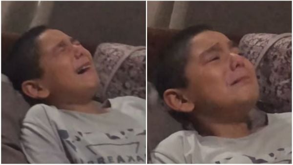 Niño mexicano llora desconsoladamente con película de anime