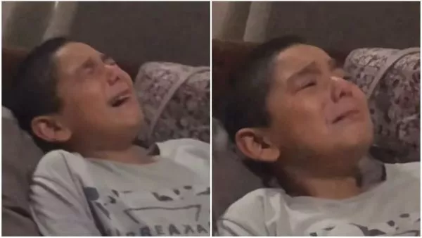 Niño mexicano llora desconsoladamente con película de anime