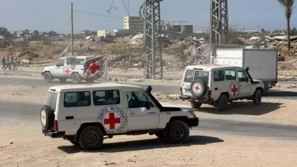 Gaza strip and red cross ambulances