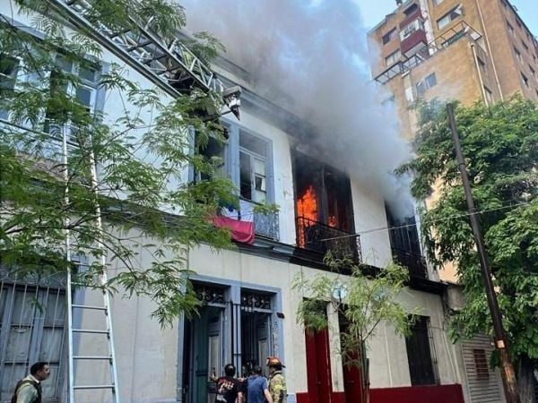 Incendio en Santiago centro