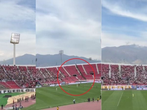Trabajadores soldaban reja en el estadio Nacional en pleno partido de Colo Colo