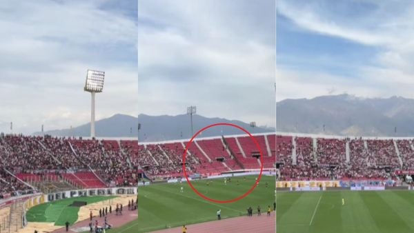 Trabajadores soldaban reja en el estadio Nacional en pleno partido de Colo Colo