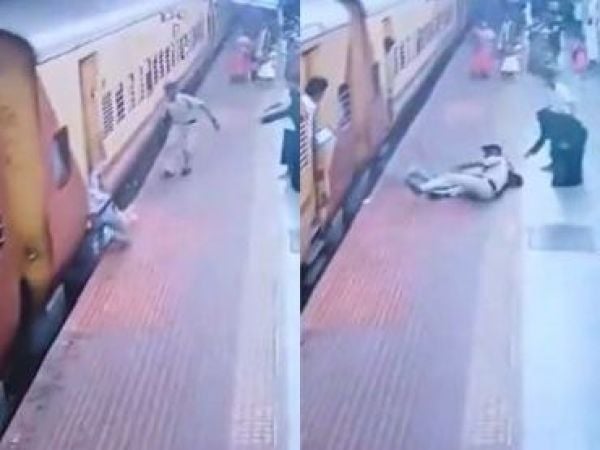 Accidente de mujer en tren de India