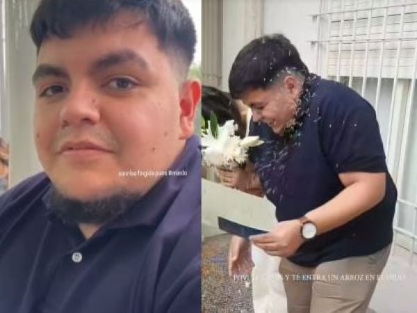 Novio terminó en urgencias por arroz que cayó en su oído