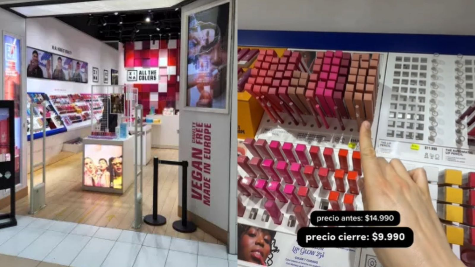 Tienda de maquillaje anuncia descuentos por cierre