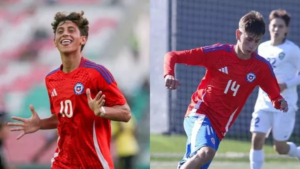 Zidane Yáñez y Antonio Riquelme jugando por la selección chilena sub 17