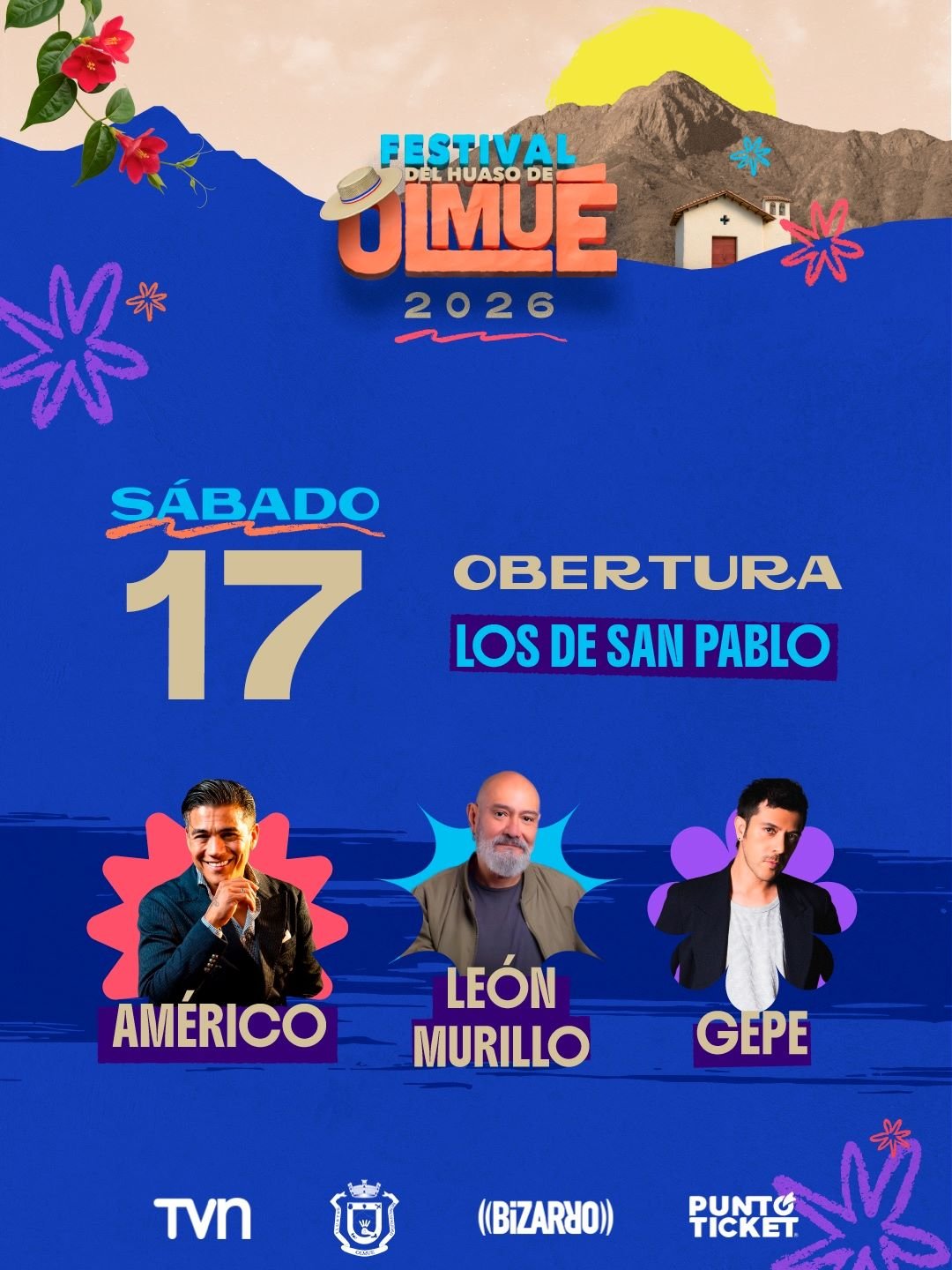 Programación del Festival del Huaso de Olmué 2026 sábado 17