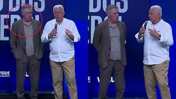 Campeones del mundo hicieron vivir incómodo momento a Carlo Ancelotti en pleno homenaje en Brasil