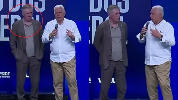 Campeones del mundo hicieron vivir incómodo momento a Carlo Ancelotti en pleno homenaje en Brasil