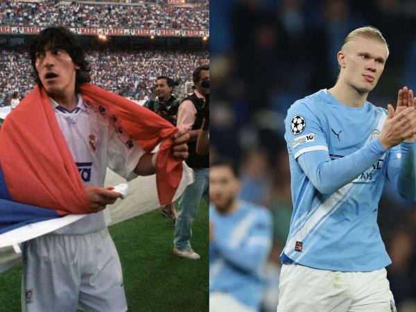 Iván Zamorano en el Real Madrid y Erling Haaland en el Manchester City