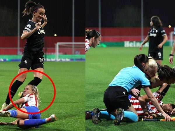 Andrea Medina sufre fuerte golpe en la cabeza ante la Juventus