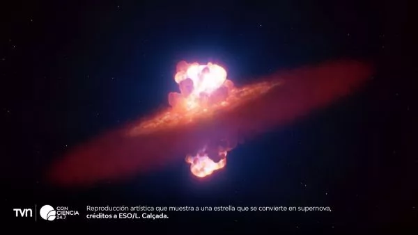 Ilustración de la supernova SN 2024ggi observada con el Very Large Telescope de ESO en Chile, a solo 26 horas de su detección inicial.