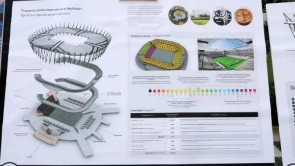 Boceto de la maqueta del nuevo Estadio Monumental