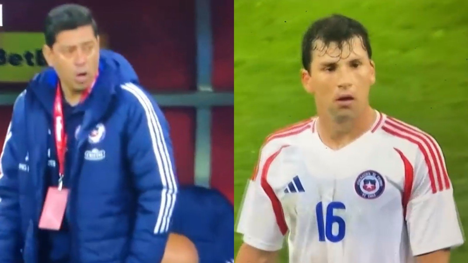 Nicolás Córdova se molestó con Gonzalo Tapia poco antes de que lograra convertir el tanto ante Rusia.