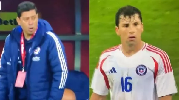 Nicolás Córdova se molestó con Gonzalo Tapia poco antes de que lograra convertir el tanto ante Rusia.