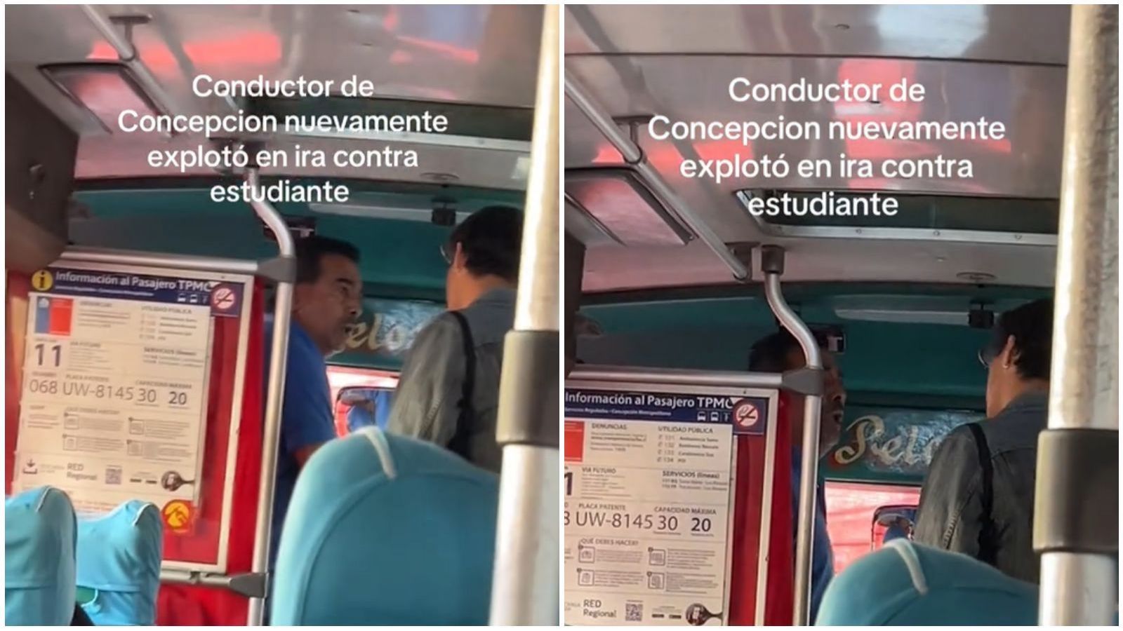 Micrero explota contra estudiante en Concepción