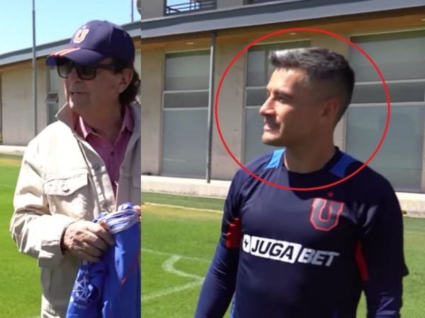 Dyango visitó el CDA y fue recibido por el plantel de Universidad de Chile, entre ellos Marcelo Díaz y Charles Aránguiz.