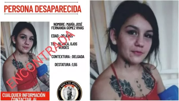 María José Gómez fue encontrada