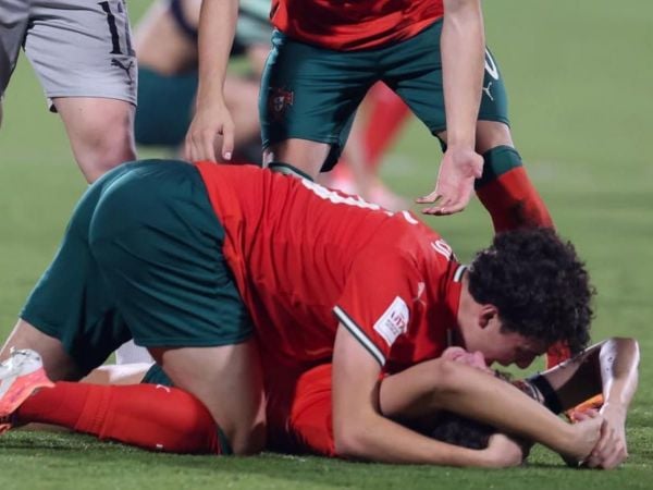 Portugal celebrando su clasificación a la final tras derrotar a Brasil