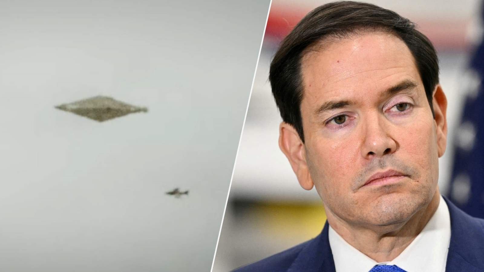Marco Rubio y un ovni, capturas de Age of Disclosure