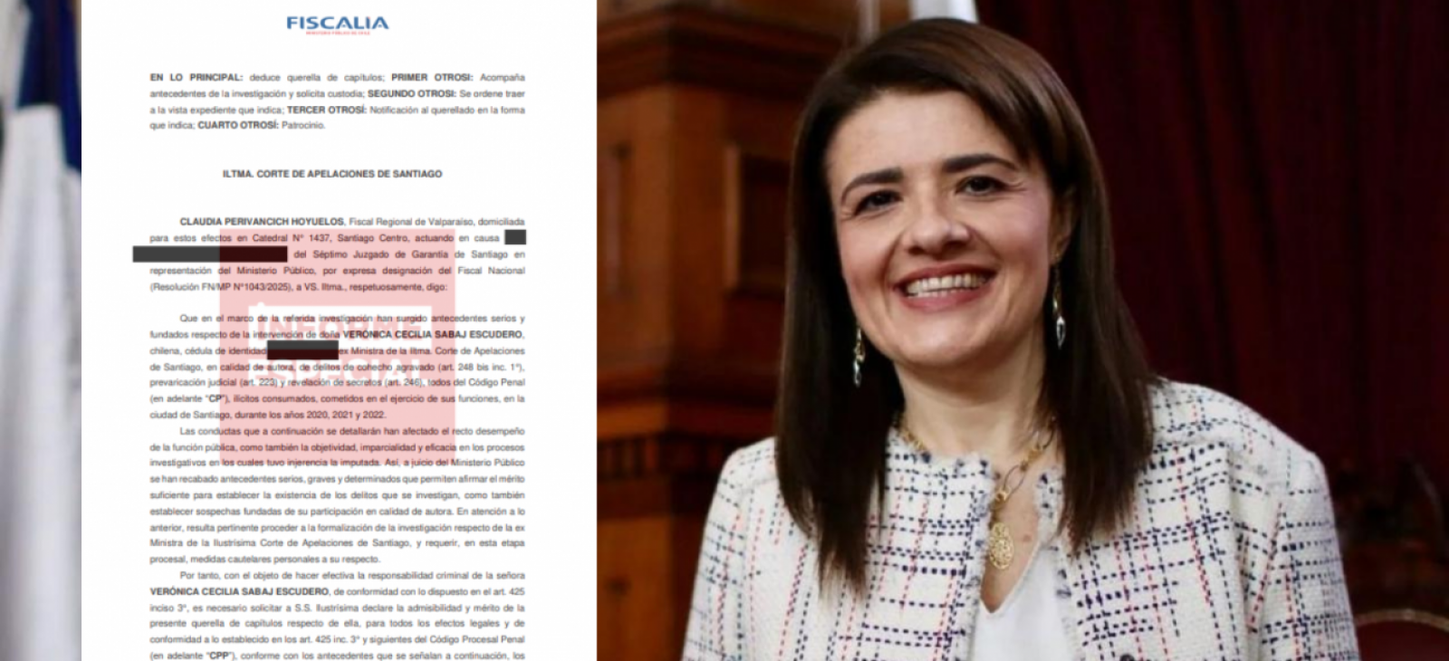 La hora de Verónica Sabaj: Fiscalía se querella contra exjueza y solicita su desafuero ante la justicia