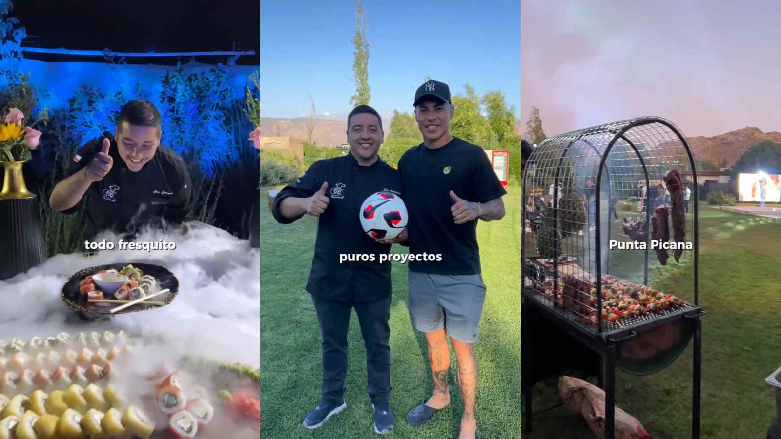 Chef Cristian Carrasco junto a Eduardo Vargas