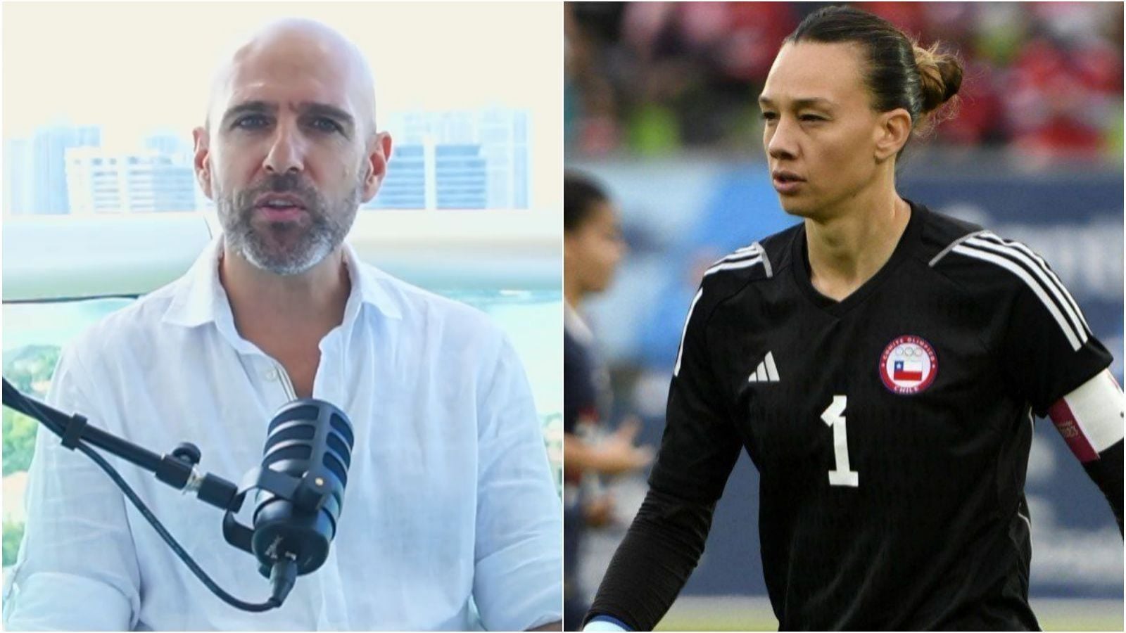 Sergio Jadue, expresidente de la ANFP, y Christiane Endler, arquera y capitana de la Selección Chilena femenina