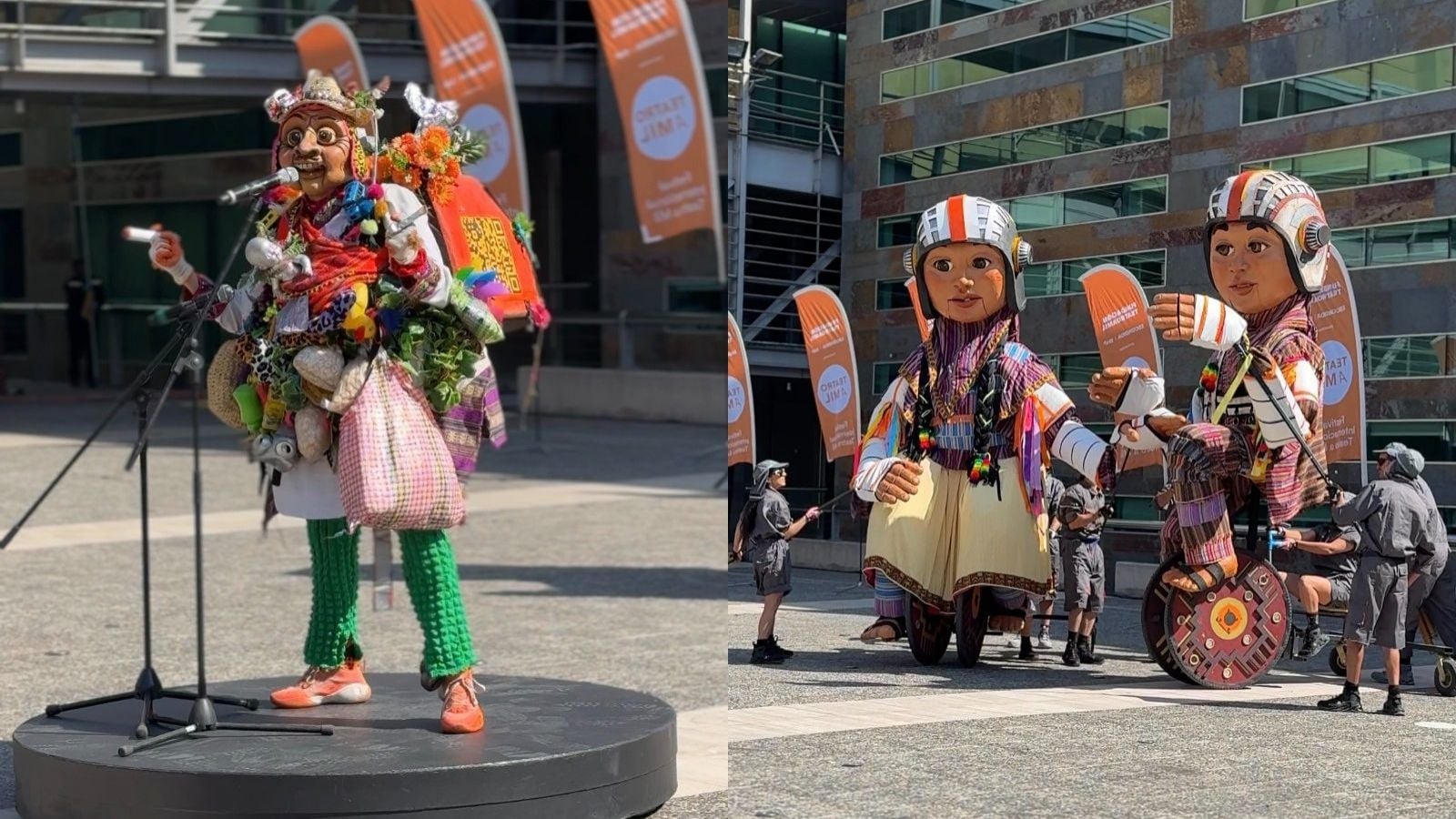 Los "Niños Wara Wara" junto a "El Ekeko"