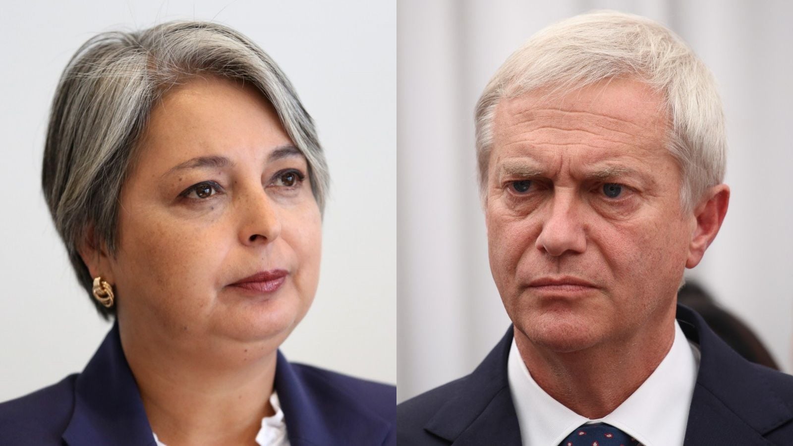 José Antonio Kast y Jeannette Jara mirándose frente a frente.