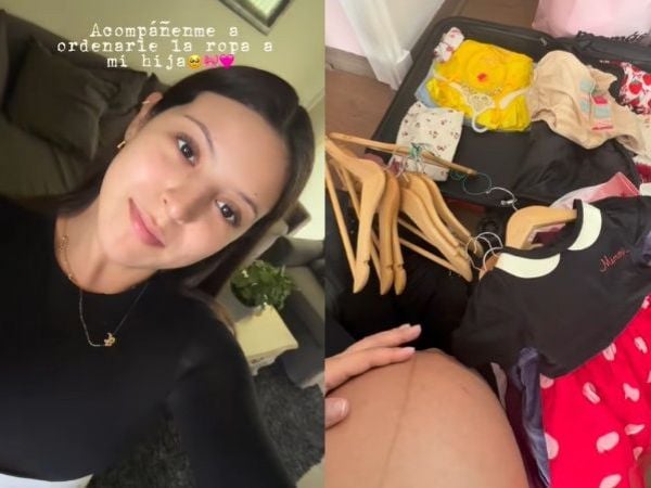 Dos fotos: Ignacia Antonia mostrando su rostro y a otra mostrando su embarazo.