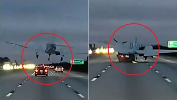El VIDEO de avioneta chocando con auto en autopista de Florida