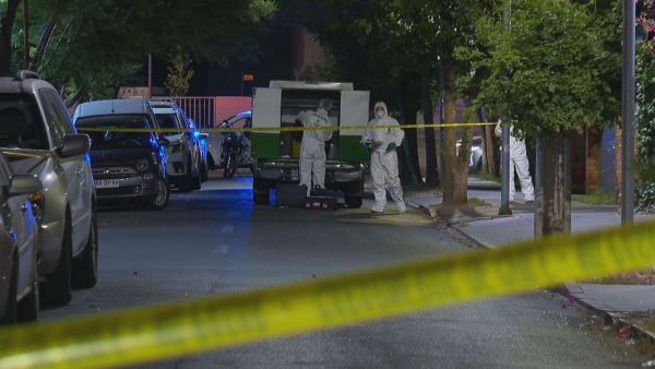 Carabineros en el lugar de la balacera.