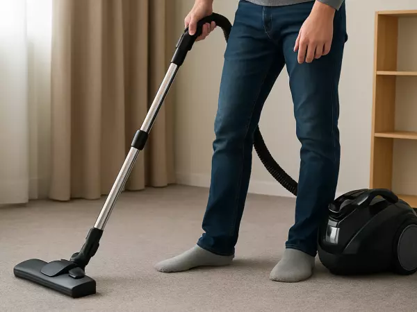 Persona aspirando. Foto referencial.